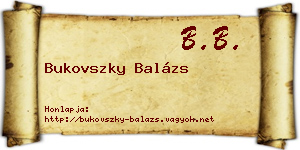 Bukovszky Balázs névjegykártya