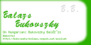 balazs bukovszky business card